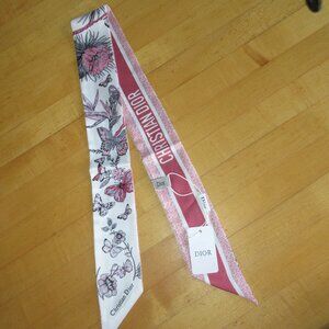 Dior Pink Silk Twilly Scarf
